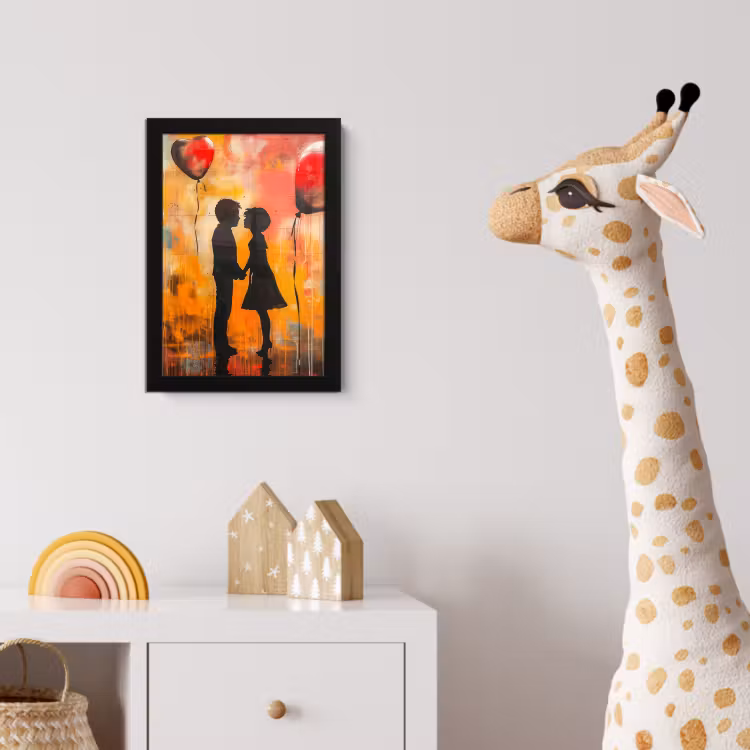 Street art - Liefde - Graffiti - Kunst - Banksy fotolijst zwart zonder passe partout klein -usfeer4_kinderkamer