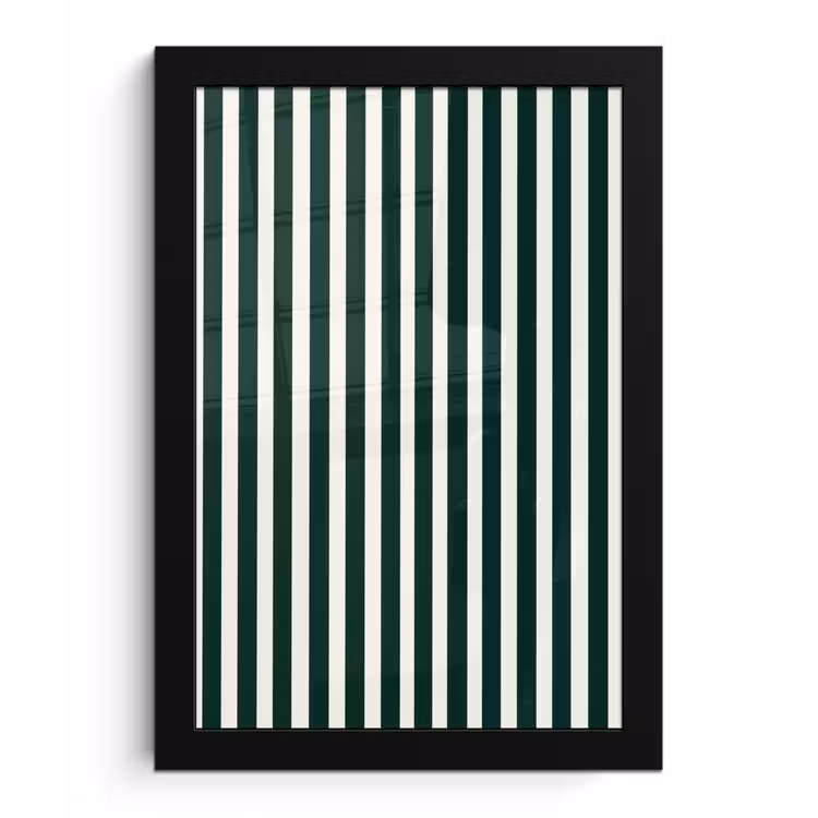 Strepen - Klassiek - Groen fotolijst zwart zonder passe partout klein 224 -3d