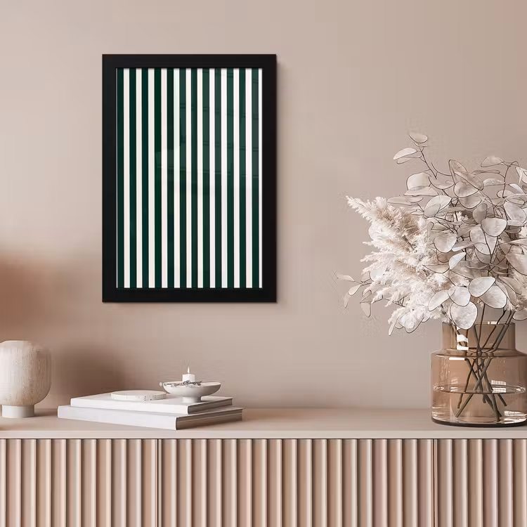 Strepen - Klassiek - Groen fotolijst zwart zonder passe partout klein 224 -sfeer5