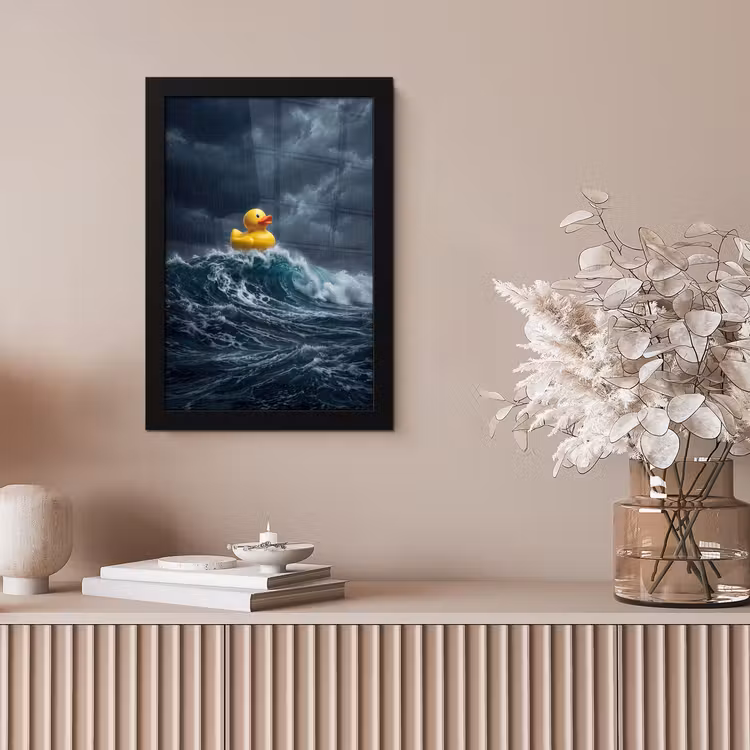 Storm - Badeend - Golven fotolijst zwart zonder passe partout klein -sfeer5