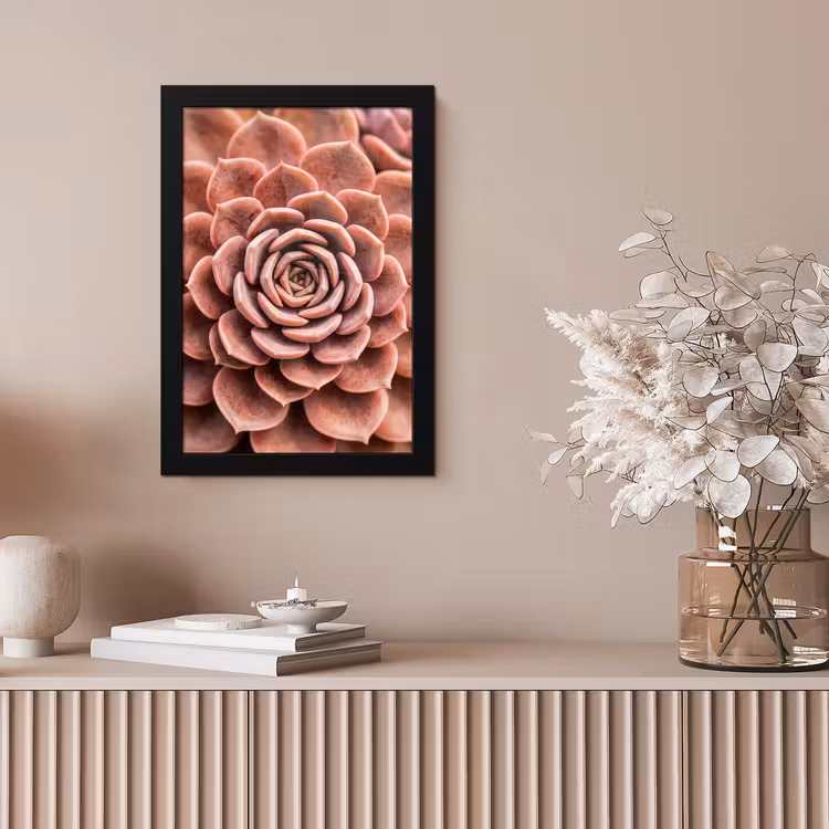 Vetplant - Organisch - Roze fotolijst zwart zonder passe partout klein -sfeer5