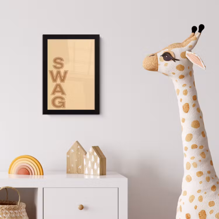 Swag - Bruin - Beige fotolijst zwart zonder passe partout klein -usfeer4_kinderkamer