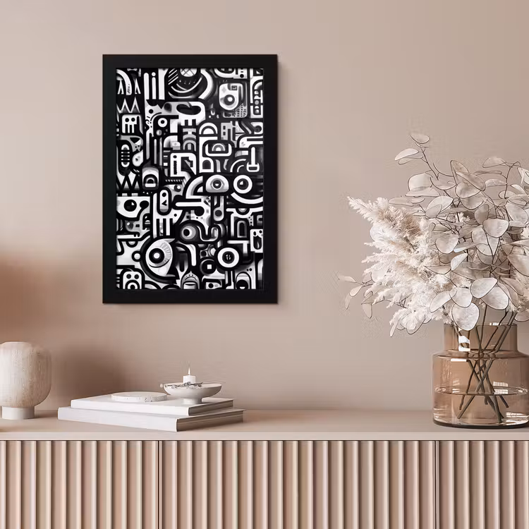 Symbolen - Abstract - Grafisch - Zwart fotolijst zwart zonder passe partout klein -sfeer5