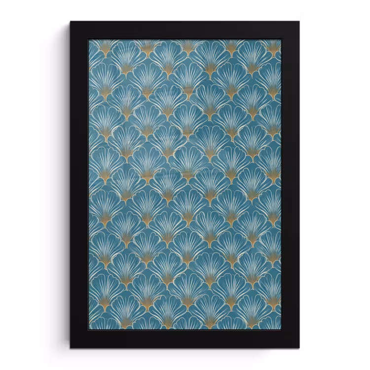 Symmetrisch - Patroon - Blauw fotolijst zwart zonder passe partout klein 224 -3d