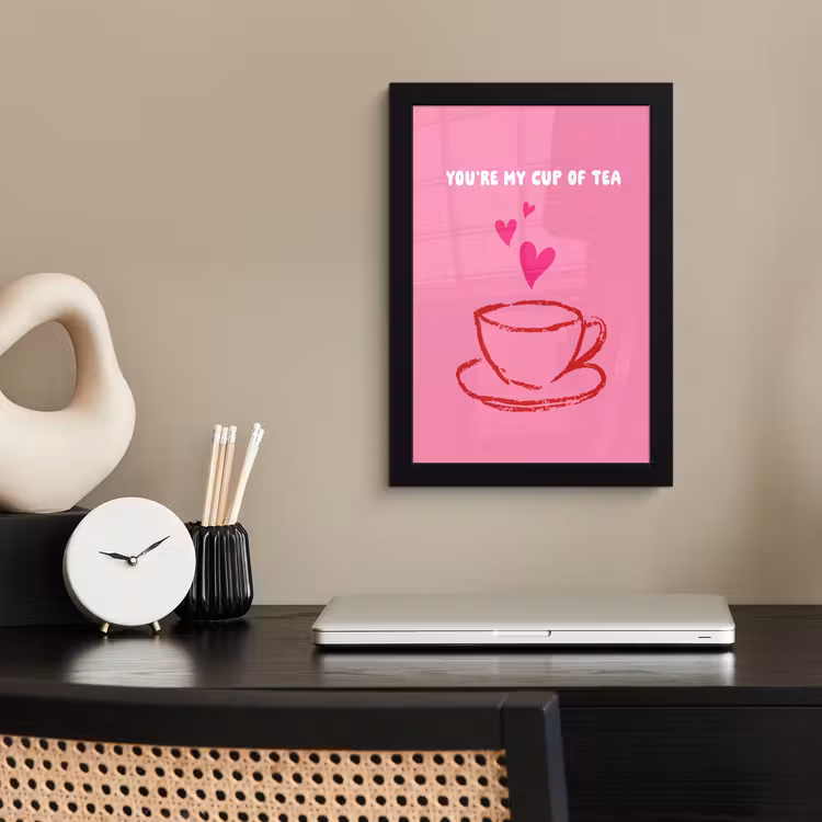 Thee - Roze - Valentijn - Tekst fotolijst zwart zonder passe partout klein -sfeer1