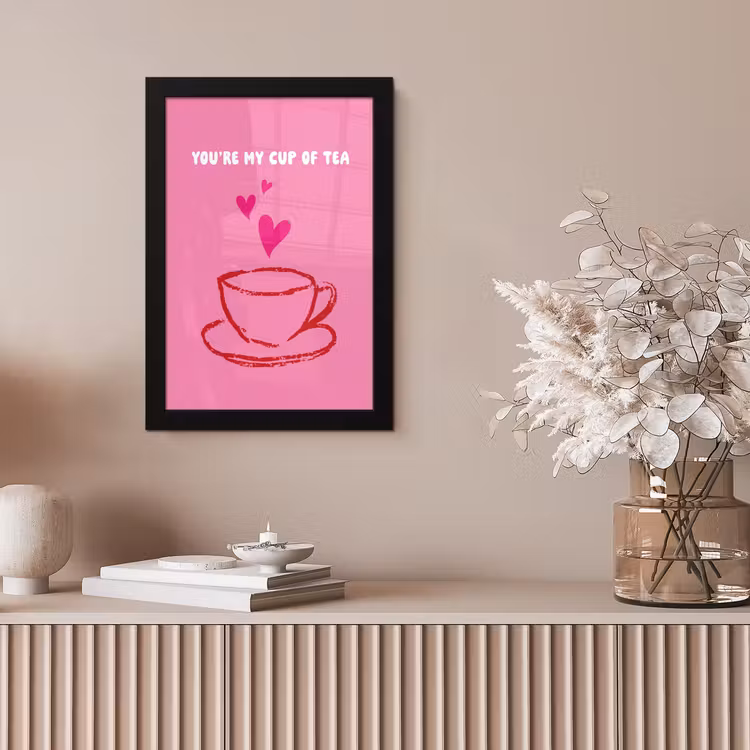 Thee - Roze - Valentijn - Tekst fotolijst zwart zonder passe partout klein -sfeer5