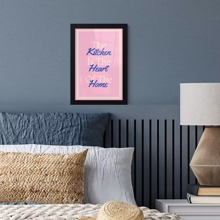 Tekst - Blauw - Keuken - Kader fotolijst zwart zonder passe partout klein -sfeer3