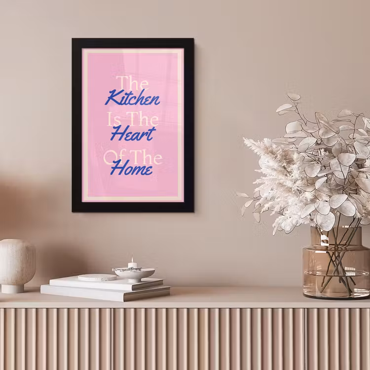 Tekst - Blauw - Keuken - Kader fotolijst zwart zonder passe partout klein -sfeer5