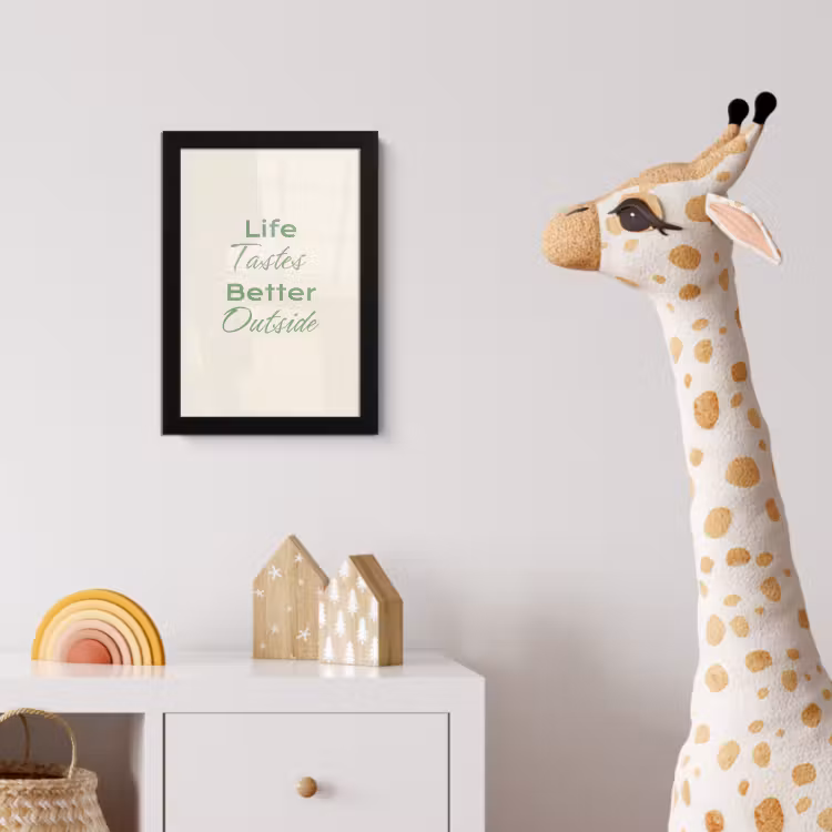 Tekst - Sierlijk - Letters - Groen fotolijst zwart zonder passe partout klein -usfeer4_kinderkamer