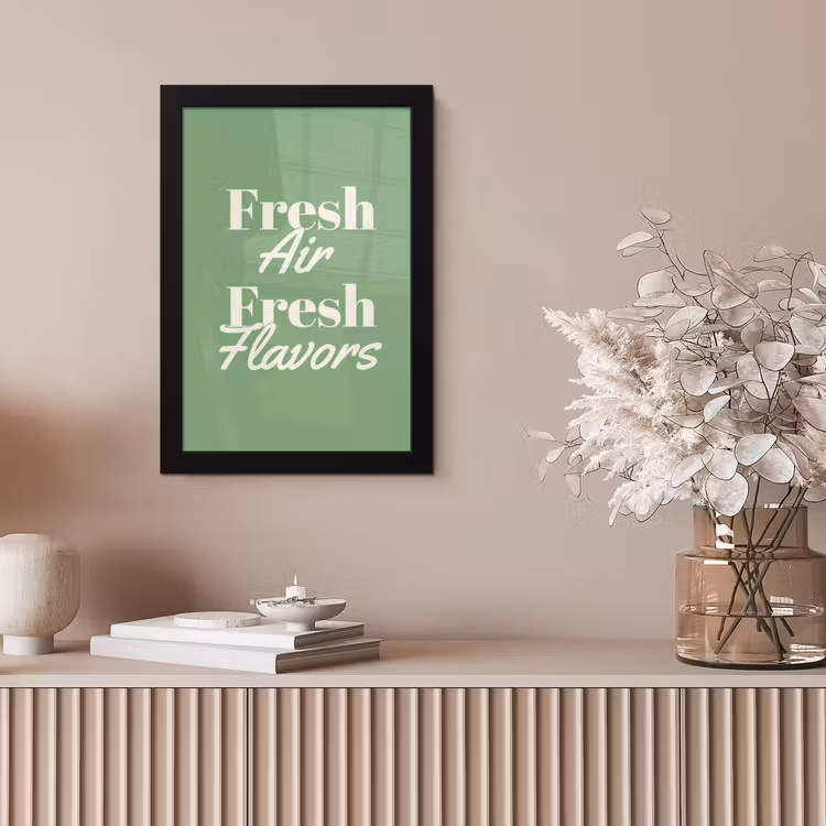 Tekst - Groen - Sierlijk - Letters fotolijst zwart zonder passe partout klein -sfeer5