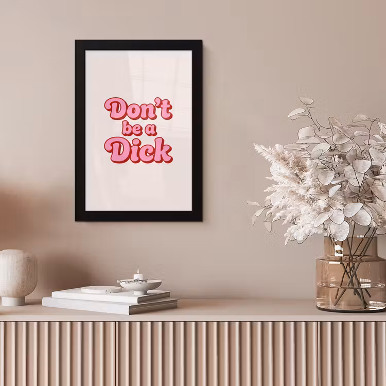 Tekst - Boodschap - Roze fotolijst zwart zonder passe partout klein -sfeer5