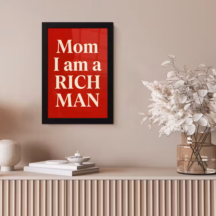 Tekst - Rijkdom - Motivatie - Rood - Modern fotolijst zwart zonder passe partout klein -sfeer5