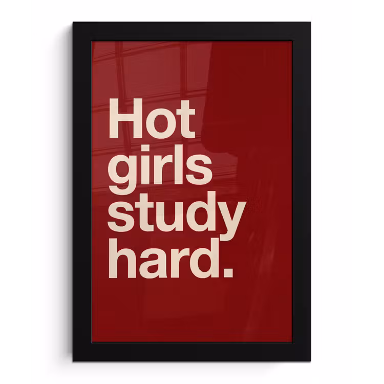 Tekst - Studie - Motivatie - Modern - Rood fotolijst zwart zonder passe partout klein -3d