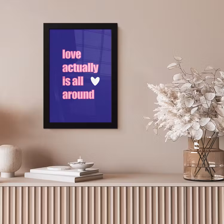 Tekst - Valentijn - Love - Blauw fotolijst zwart zonder passe partout klein -sfeer5