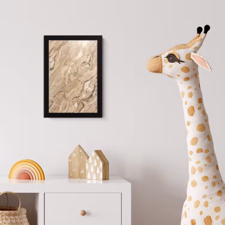 Textuur - Aders - Abstract - Modern - Beige fotolijst zwart zonder passe partout klein -usfeer4_kinderkamer