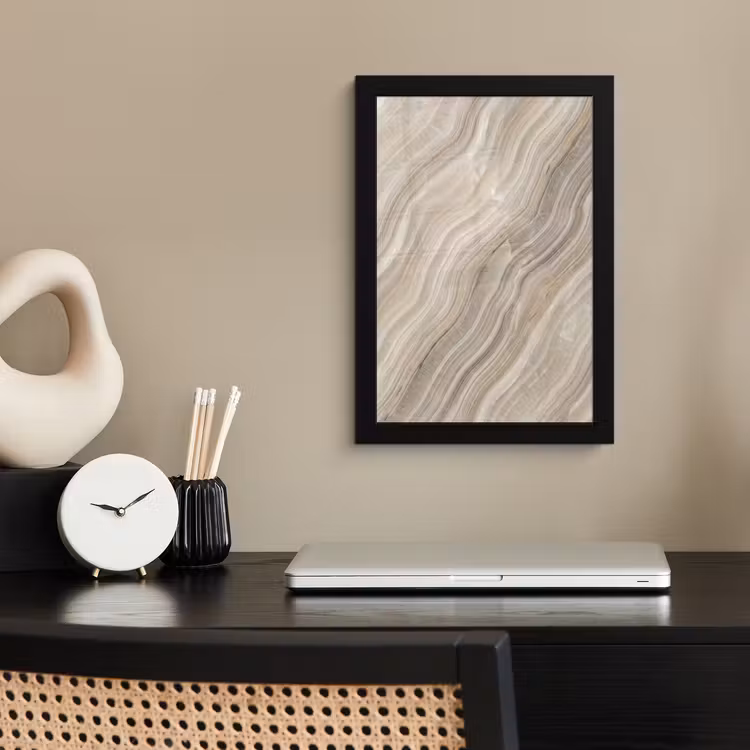 Textuur - Golvend - Abstract - Modern - Beige fotolijst zwart zonder passe partout klein -sfeer1
