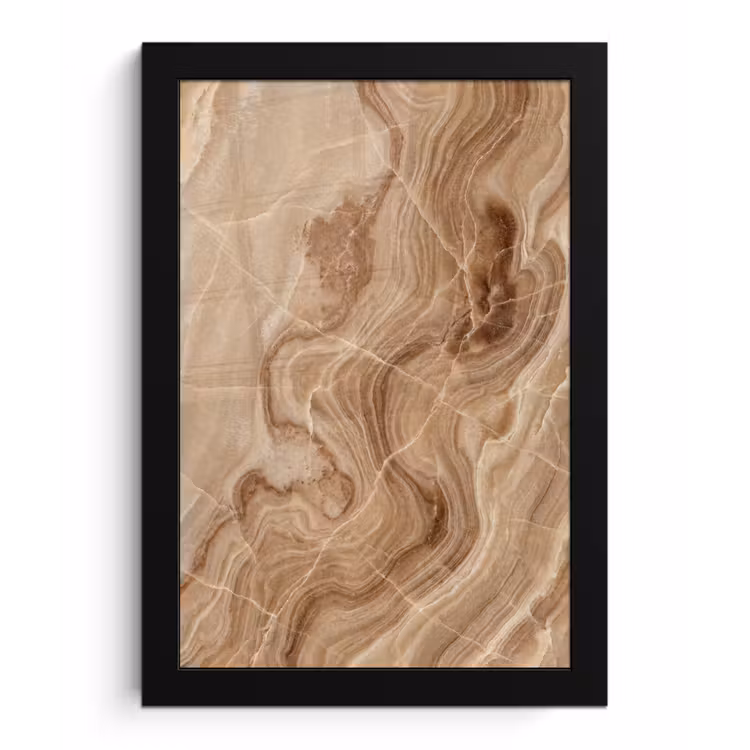 Textuur - Golvend - Abstract - Warm - Bruin fotolijst zwart zonder passe partout klein -3d