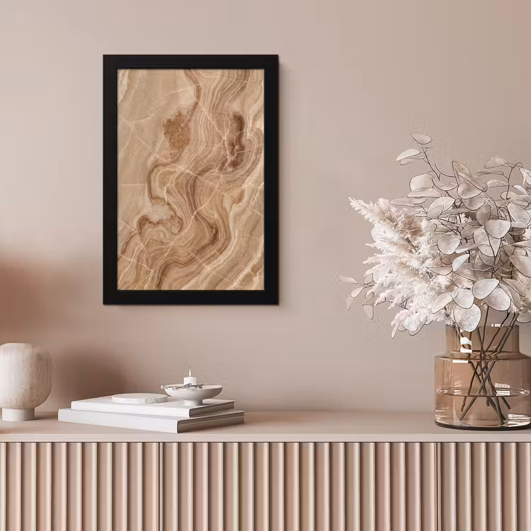 Textuur - Golvend - Abstract - Warm - Bruin fotolijst zwart zonder passe partout klein -sfeer5