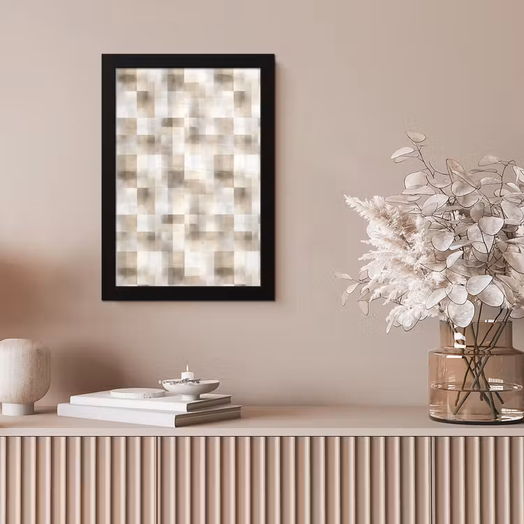 Textuur - Linnen - Beige fotolijst zwart zonder passe partout klein 224 -sfeer5