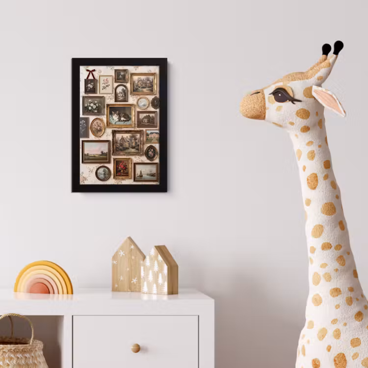 Dier - Kat - Portret - Klassiek fotolijst zwart zonder passe partout klein -usfeer4_kinderkamer