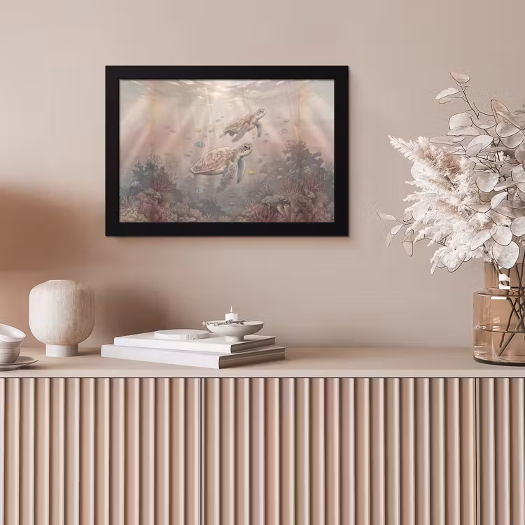 Dier - Onderwater - Oceaan - Illustratie - Zeeleven fotolijst zwart zonder passe partout klein -sfeer5