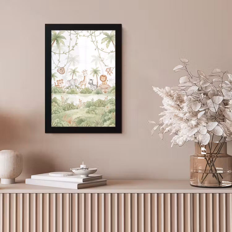 Dieren - Jungle - Pastel fotolijst zwart zonder passe partout klein -sfeer5