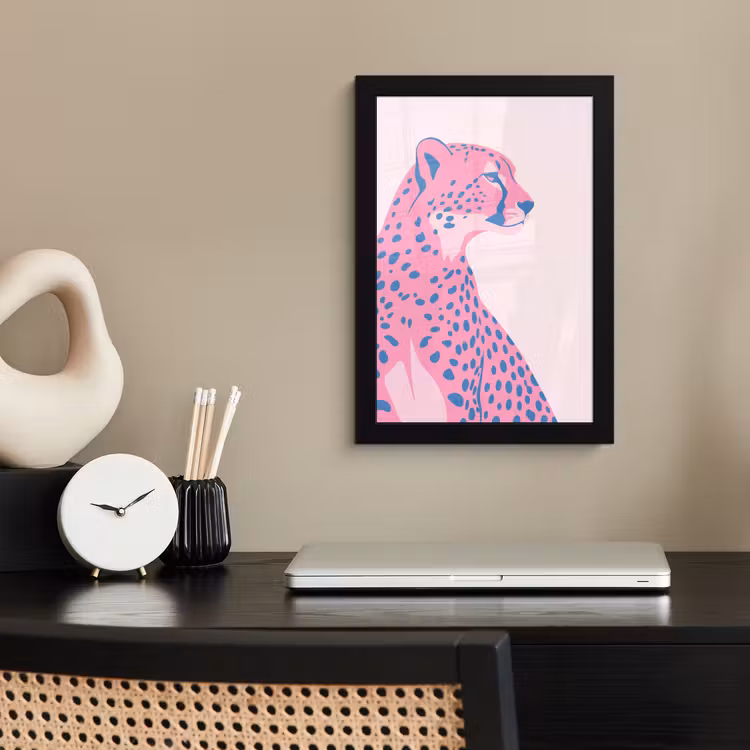 Dieren - Profiel - Abstract - Roze - Blauw fotolijst zwart zonder passe partout klein -sfeer1