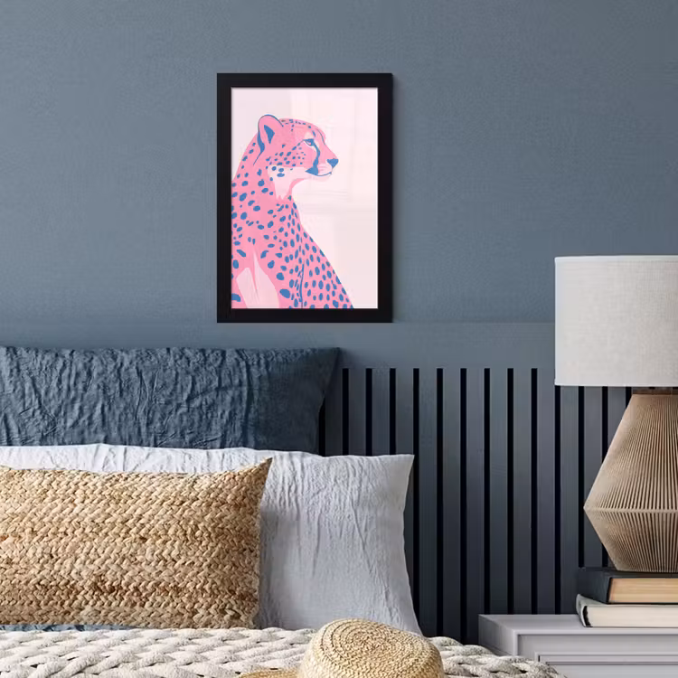 Dieren - Profiel - Abstract - Roze - Blauw fotolijst zwart zonder passe partout klein -sfeer3