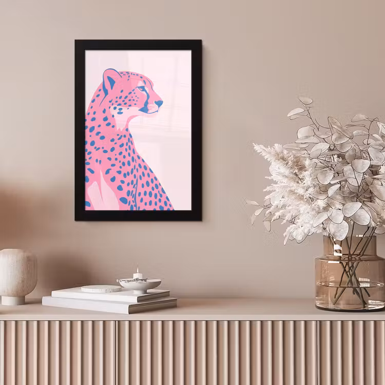 Dieren - Profiel - Abstract - Roze - Blauw fotolijst zwart zonder passe partout klein -sfeer5