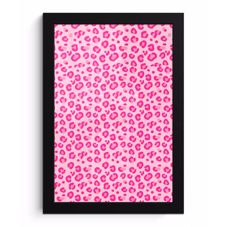 Dierenprint - Patroon - Abstract - Modern - Roze fotolijst zwart zonder passe partout klein -3d