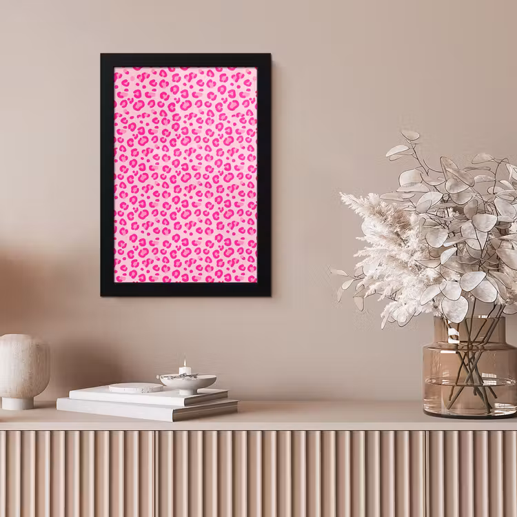 Dierenprint - Patroon - Abstract - Modern - Roze fotolijst zwart zonder passe partout klein -sfeer5