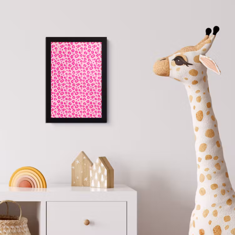 Dierenprint - Patroon - Abstract - Modern - Roze fotolijst zwart zonder passe partout klein -usfeer4_kinderkamer