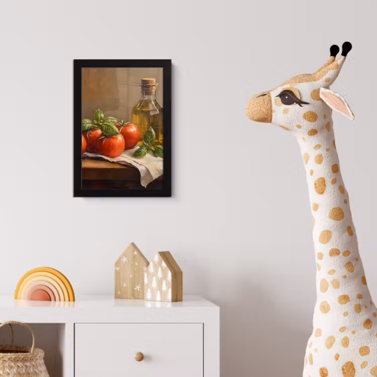 Tomaten - Olijfolie - Stilleven fotolijst zwart zonder passe partout klein -usfeer4_kinderkamer