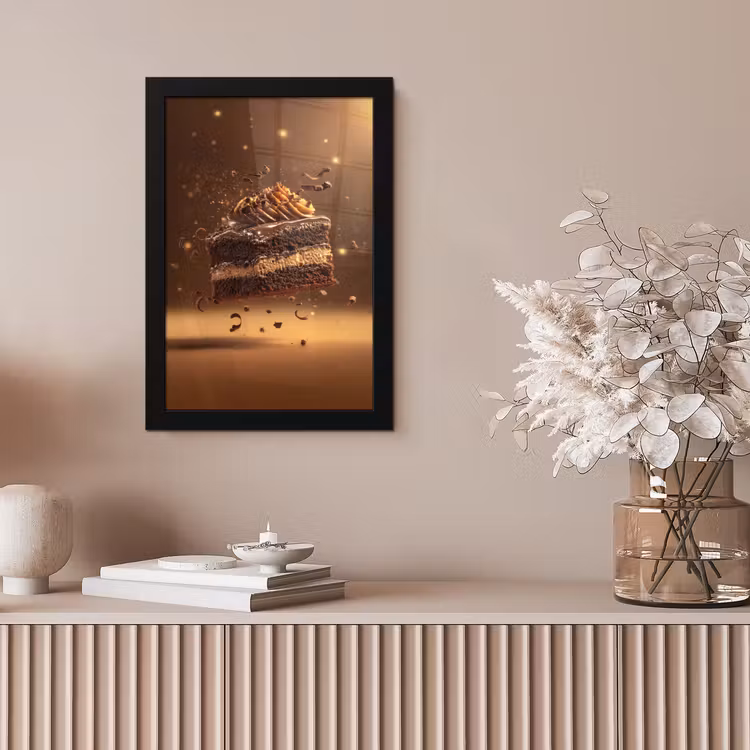 Taart - Chocolade - Eten - Brownie fotolijst zwart zonder passe partout klein -sfeer5