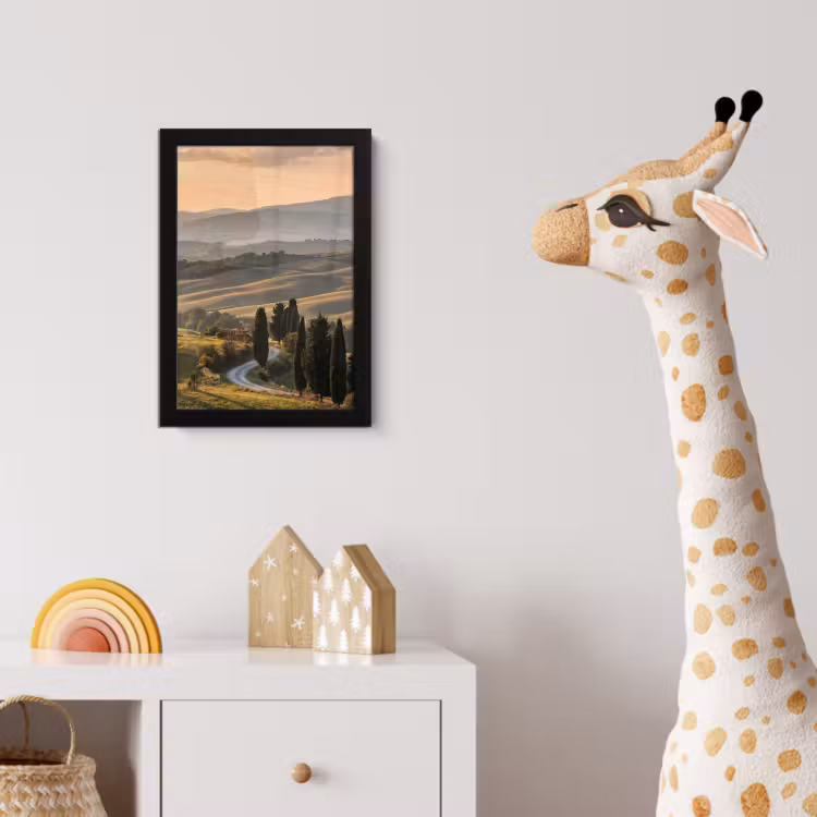 Toscaans - Landschap - Heuvels fotolijst zwart zonder passe partout klein -usfeer4_kinderkamer