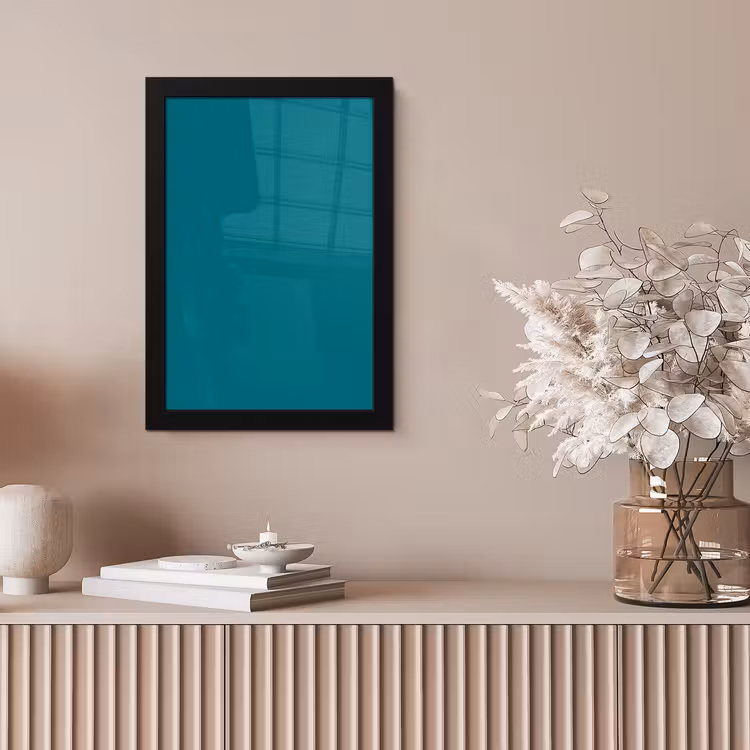 Tropical - Peacock - Blauw fotolijst zwart zonder passe partout klein 224 -sfeer5