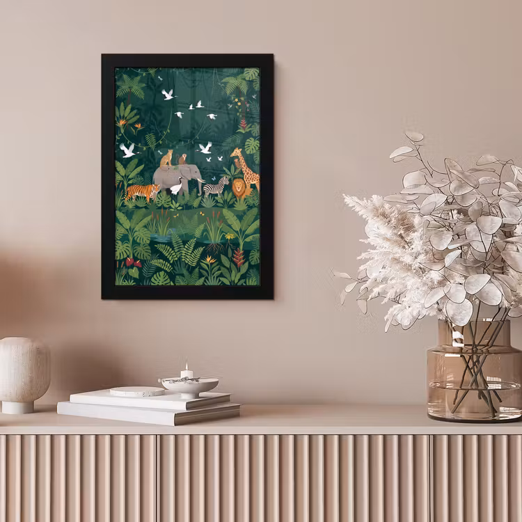 Tropisch - Jungle - Groen fotolijst zwart zonder passe partout klein -sfeer5