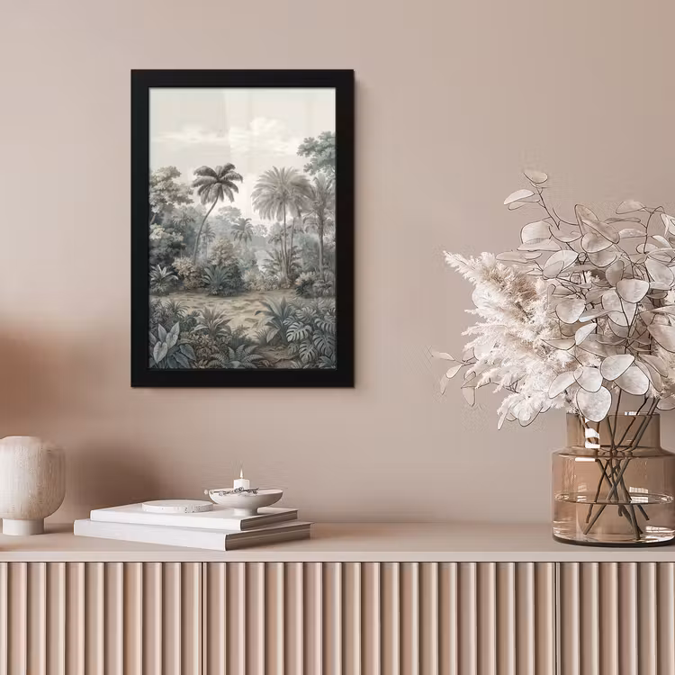 Tropisch - Landschap - Illustratie fotolijst zwart zonder passe partout klein -sfeer5