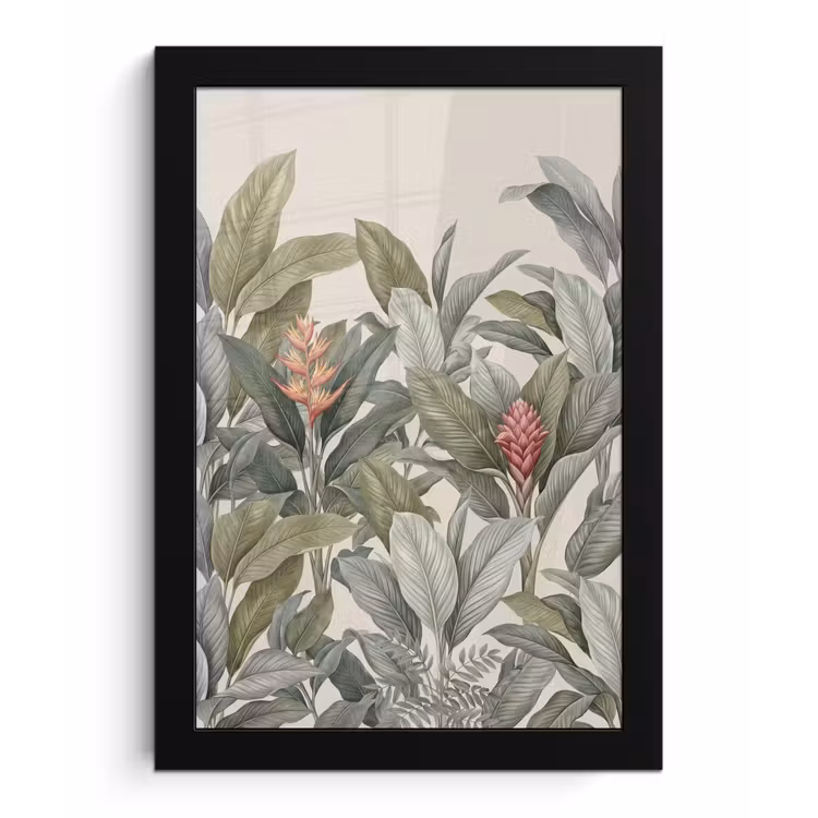 Tropisch - Planten - Modern - Groen fotolijst zwart zonder passe partout klein -3d