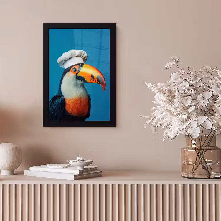 Toekan - Papegaai - Vogel - Koksmuts fotolijst zwart zonder passe partout klein -sfeer5