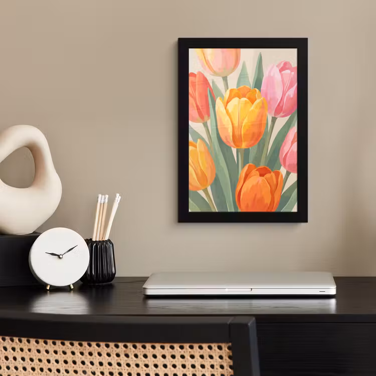 Tulpen - Abstract - Kleurrijk fotolijst zwart zonder passe partout klein -sfeer1