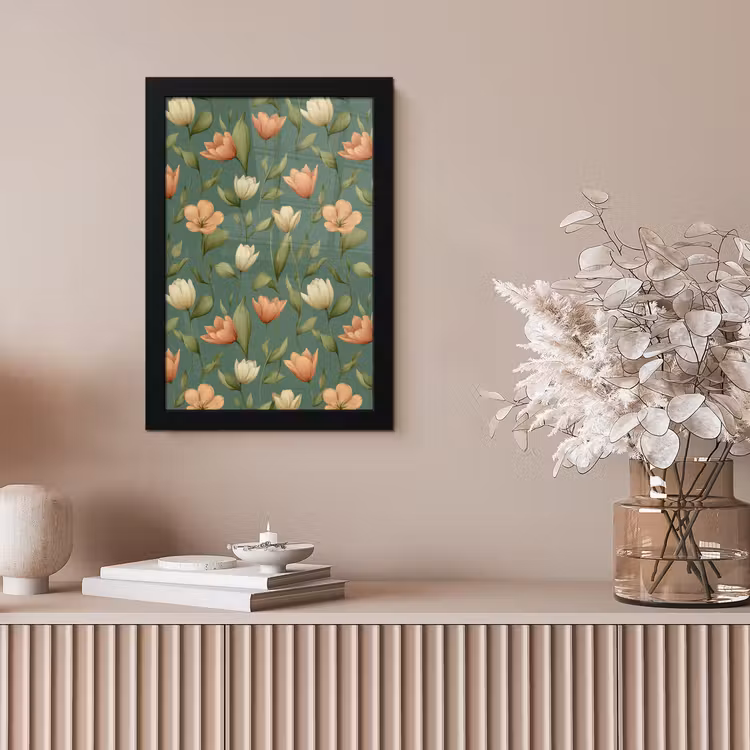 Tulpen - Botanisch - Groen fotolijst zwart zonder passe partout klein 224 -sfeer5
