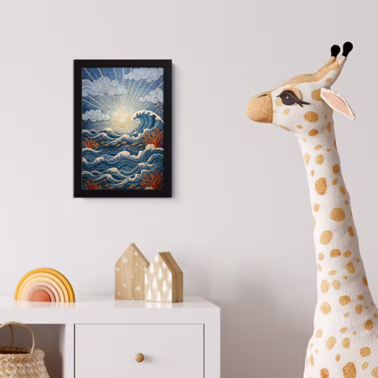 Onderwater - Koraal - Vis - Natuur - Kunst fotolijst zwart zonder passe partout klein -usfeer4_kinderkamer