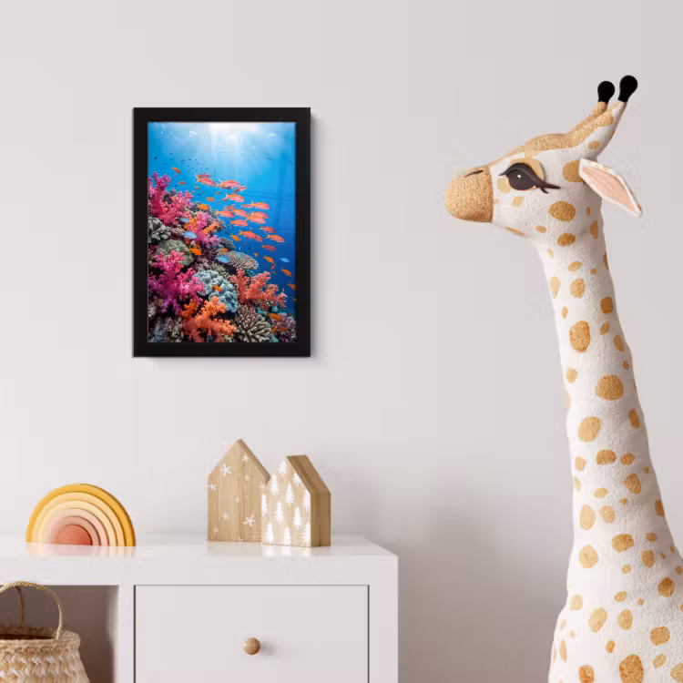 Onderwater - Koraalrif - Vissen - Oceaan - Natuur fotolijst zwart zonder passe partout klein -usfeer4_kinderkamer