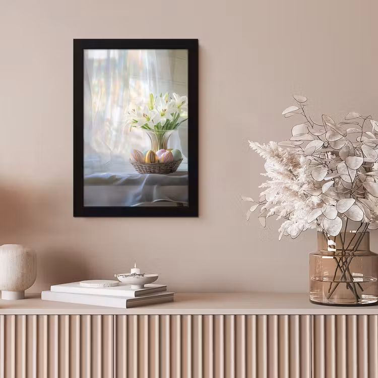 Vaas - Eieren - Bloemen fotolijst zwart zonder passe partout klein -sfeer5