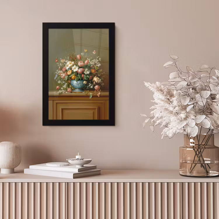 Vaas - Pastel - Kleuren - Bloemen fotolijst zwart zonder passe partout klein -sfeer5