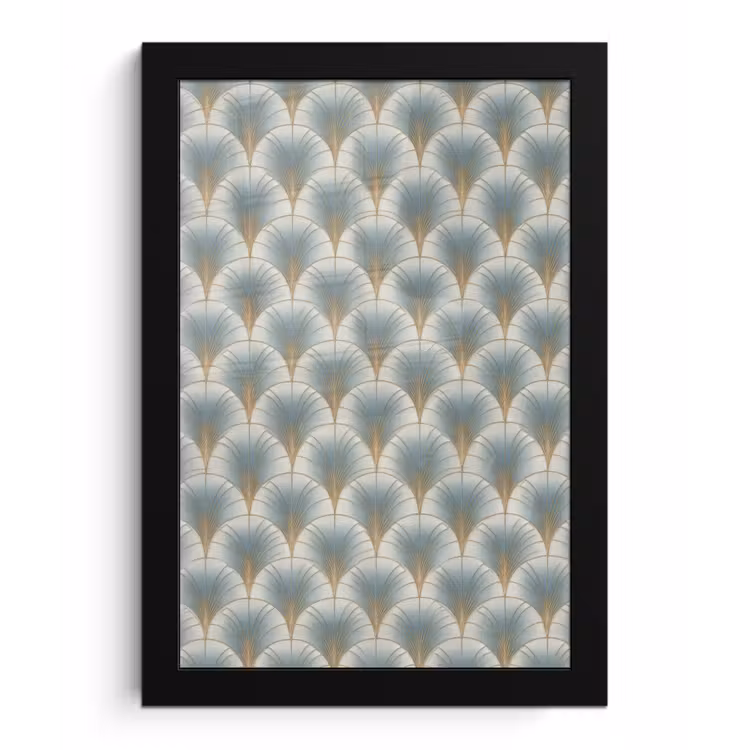 Waaier - Klassiek - Blauw fotolijst zwart zonder passe partout klein 224 -3d