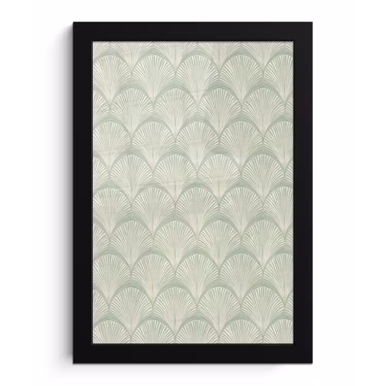 Waaiers - Patroon - Groen fotolijst zwart zonder passe partout klein 224 -3d