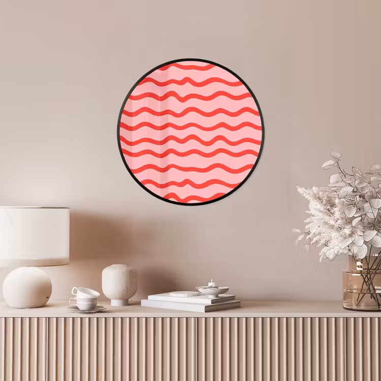 Speels - Patroon - Rood Fotolijst rond zonder passe partout klein 856 -sfeer3