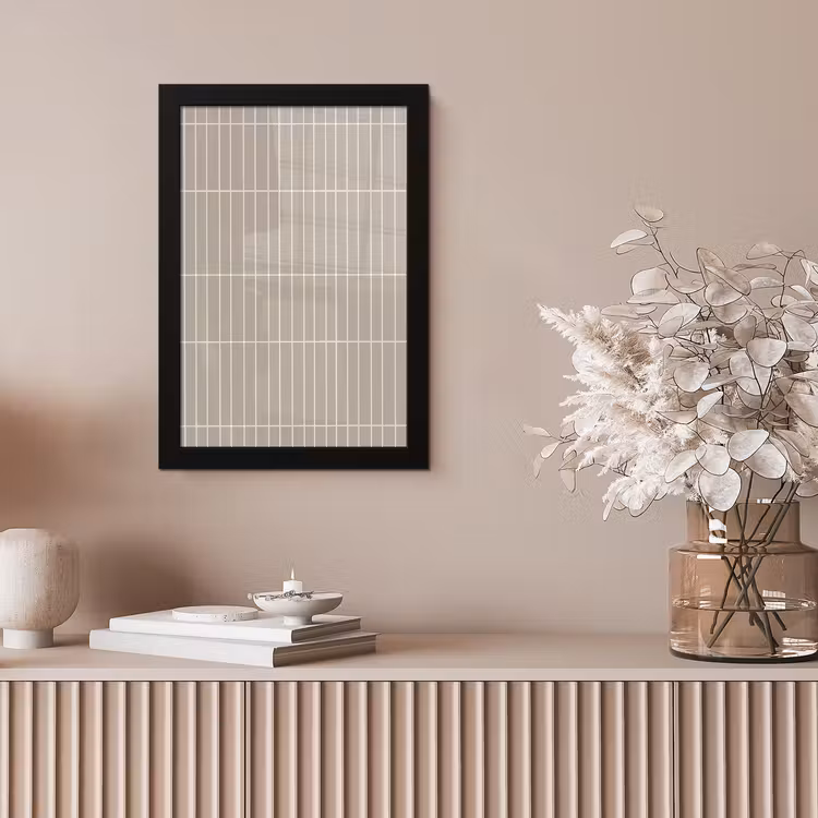 Verticaal - Wandtegel - Licht Beige fotolijst zwart zonder passe partout klein 224 -sfeer5